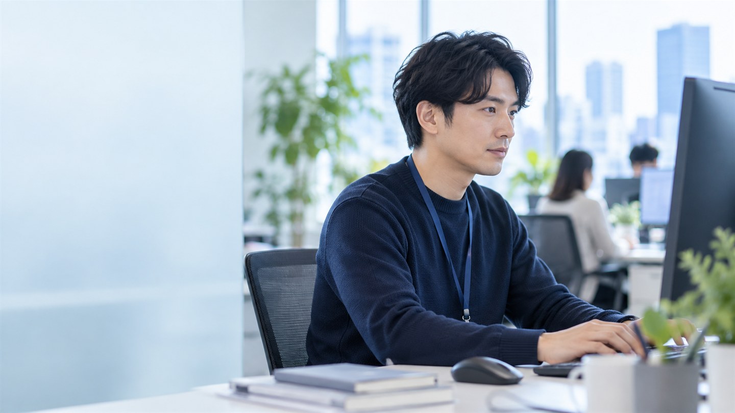 オフィスで業務を行うIT担当者